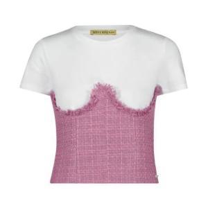 T-shirt denny rose. bianco/rosa