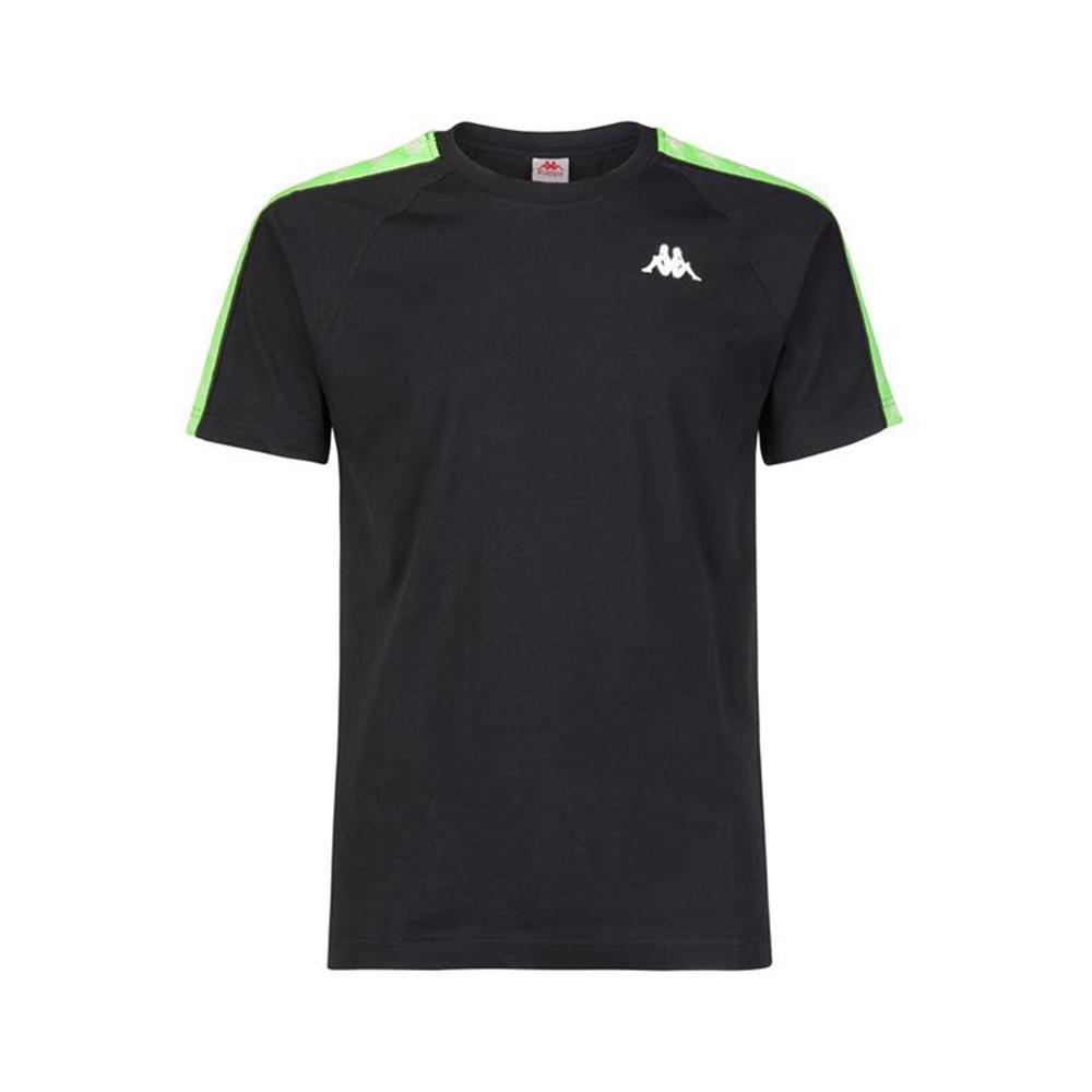 kappa t-shirt kappa. nero/verde