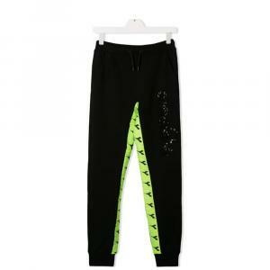 Pant.felpa  bambina nero giallo fluo 021506