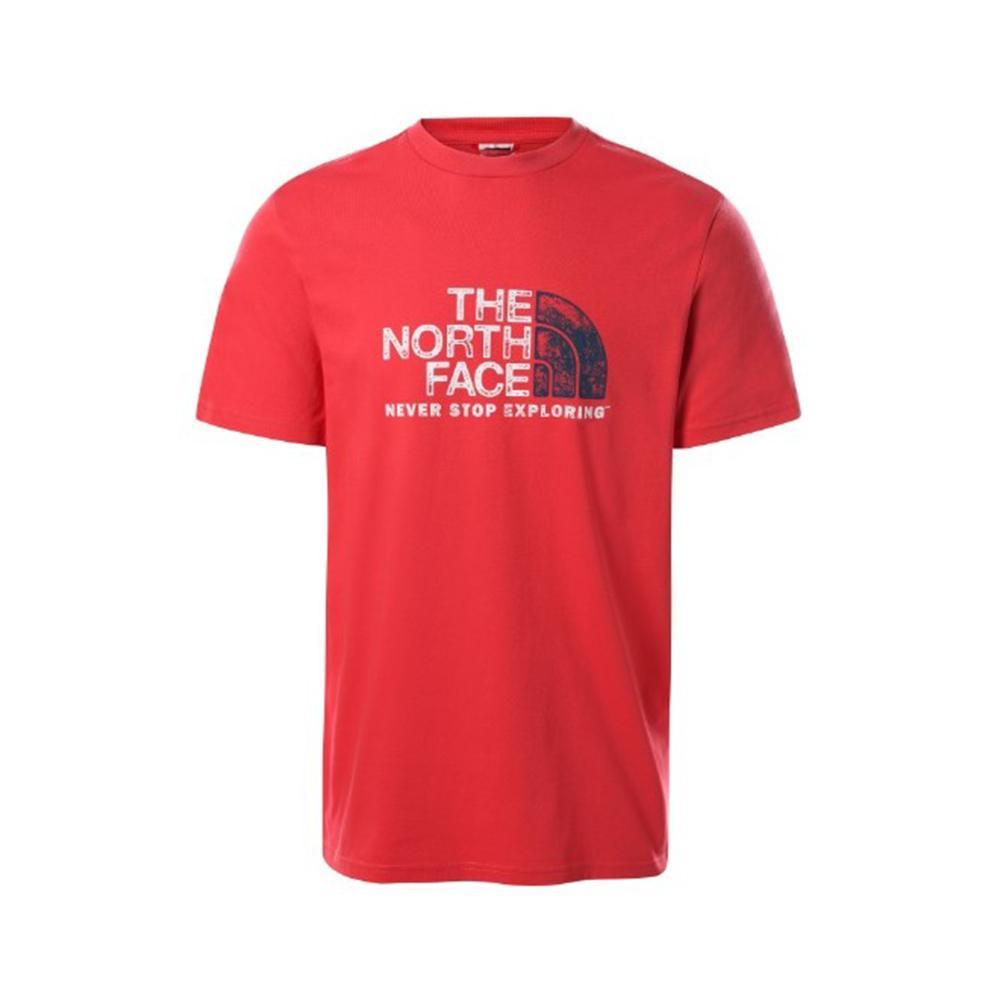 the north face t-shirt the north face. rosso/bianco