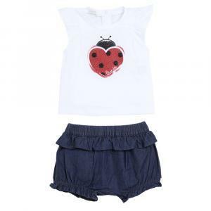 Completo 2pz  bambina bianco denim ha1017d4619