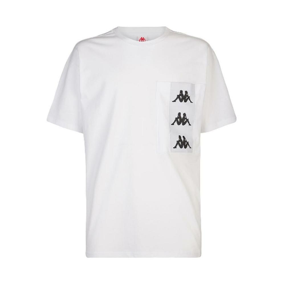 kappa t-shirt kappa. bianco/bianco