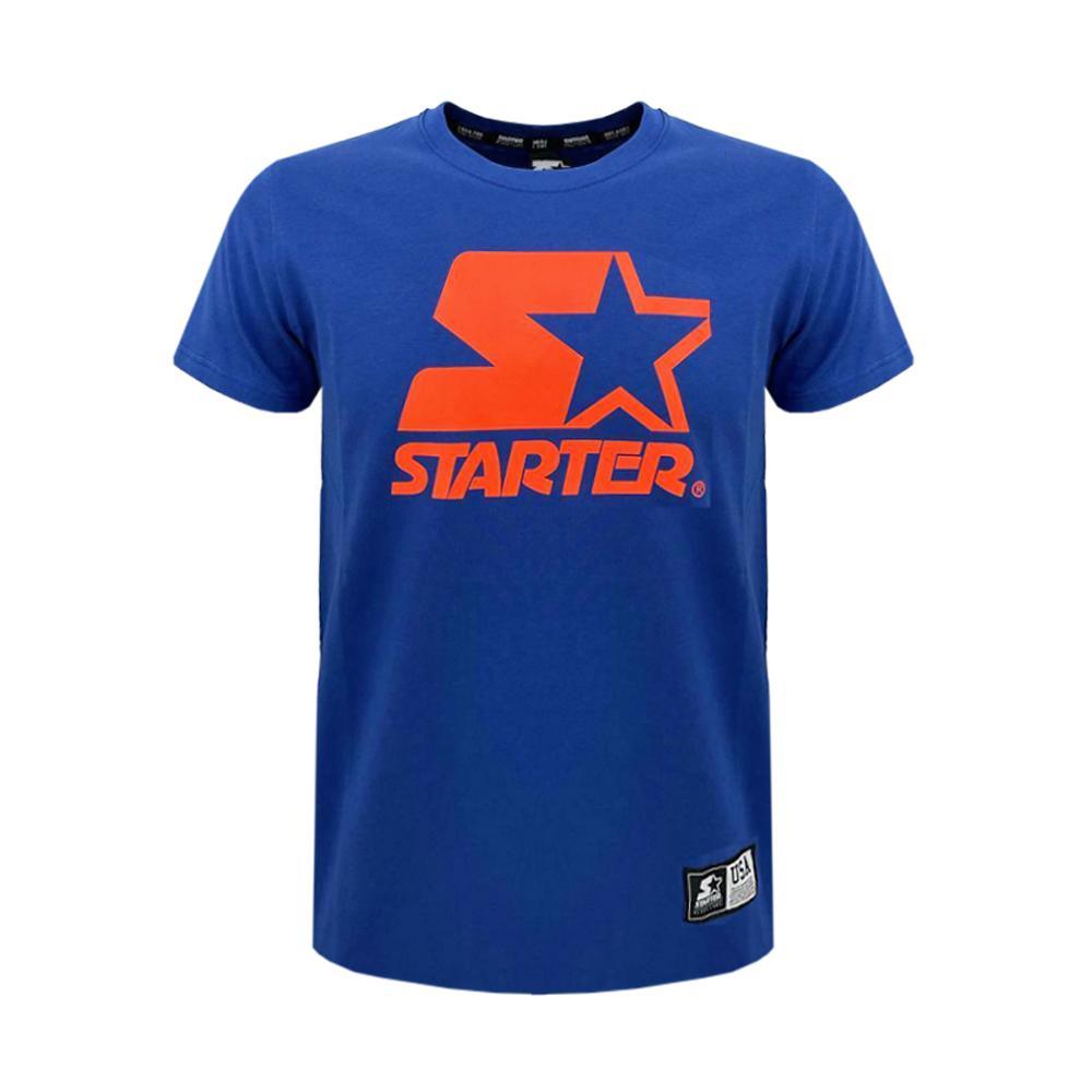 starter t-shirt starter. royal/arancio fluo