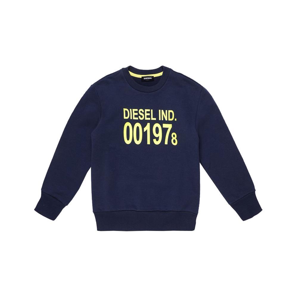 diesel felpa diesel. blu/giallo