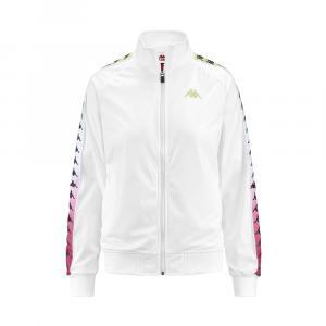 Felpa zip . bianco/fucsia/lime