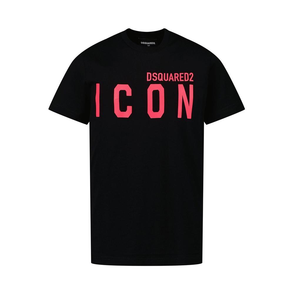 dsquared t-shirt dsquared. nero/fucsia - foto 1