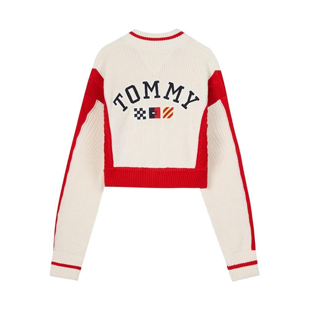 tommy hilfiger cardigan tommy hilfiger. panna/rosso