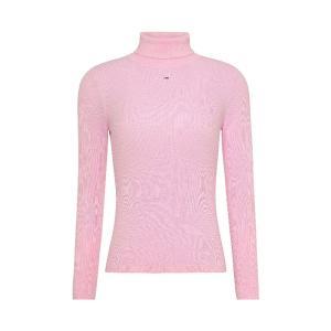 Maglia collo alto . rosa