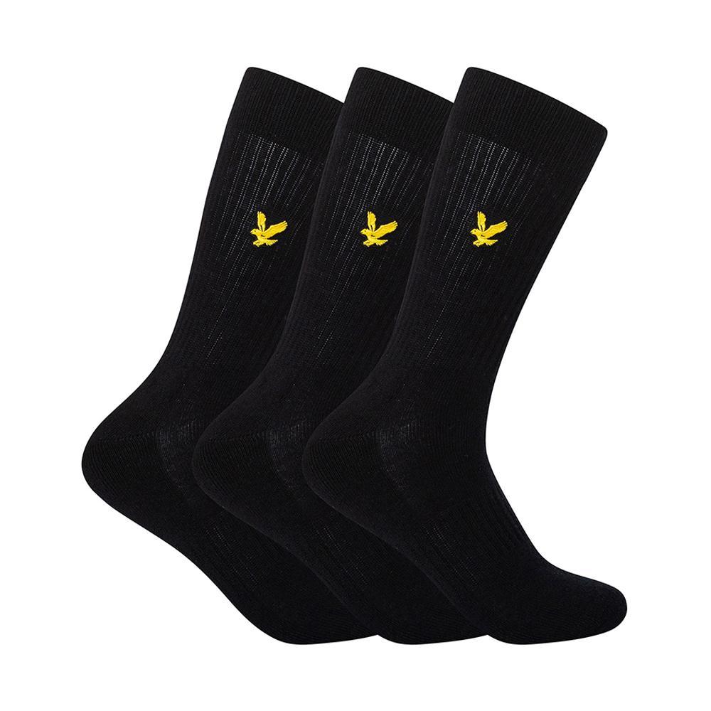 lyle&scott calzini lyle & scott. nero, 3pz - foto 1