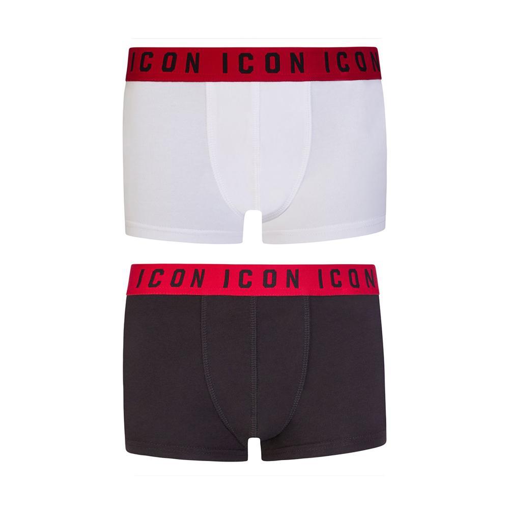 dsquared boxer intimo dsquared. nero/bianco, 2pz - foto 1