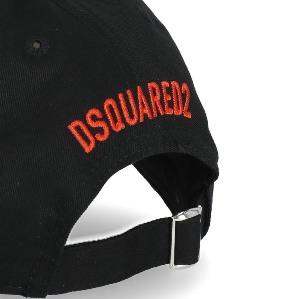 dsquared cappello dsquared. nero/rosso