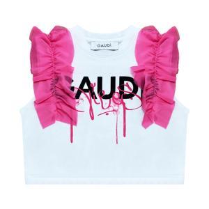 T-shirt . bianco/fucsia