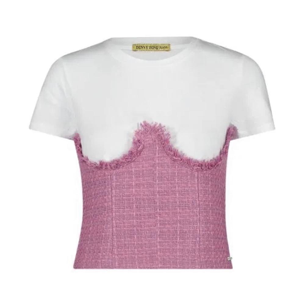 denny rose a t-shirt denny rose. bianco/rosa