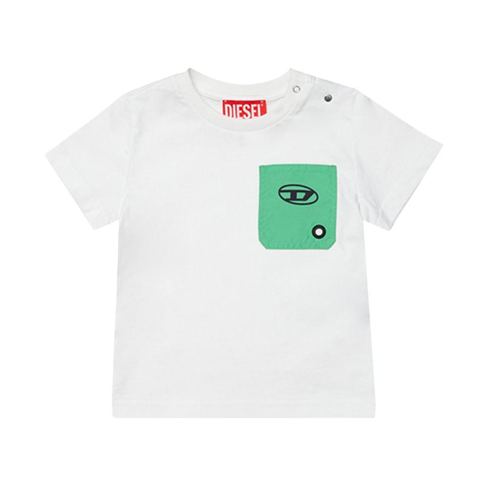 diesel t-shirt diesel. bianco/verde - foto 1