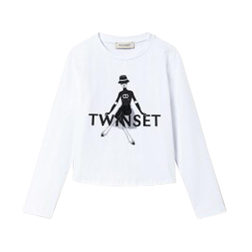 twin set t-shirt twinset. bianco